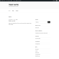 Page screenshot: Test site – Just another WordPress site
