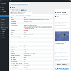 Page screenshot: Geo Controller → Debug Mode →  Server statistics