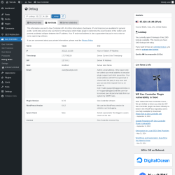 Page screenshot: Geo Controller → Debug Mode →  Sent data