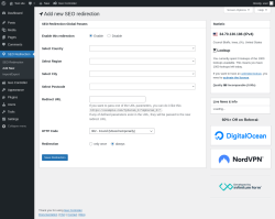 Page screenshot: SEO Redirection → Add New