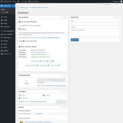 Page screenshot: Dashboard ‹ Test site — WordPress