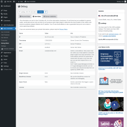 Page screenshot: Geo Controller → Debug Mode →  Sent data
