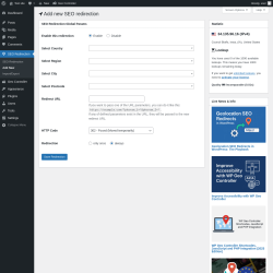 Page screenshot: SEO Redirection → Add New