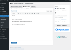 Page screenshot: Geo Controller → Site Protection →  Defender page