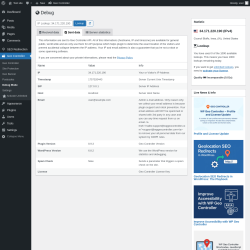 Page screenshot: Geo Controller → Debug Mode →  Sent data