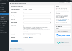 Page screenshot: SEO Redirection → Add New