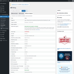Page screenshot: Geo Controller → Debug Mode →  Server statistics