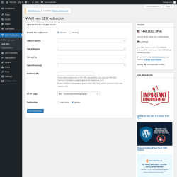 Page screenshot: SEO Redirection → Add New