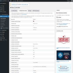 Page screenshot: Geo Controller →  Simple Shortcodes