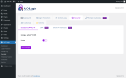 Page screenshot: AIO Login → Security