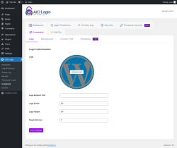 Page screenshot: AIO Login → Customize