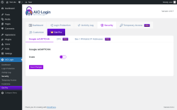 Page screenshot: AIO Login → Security