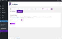 Page screenshot: AIO Login → Temporary Access
