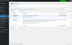 Page screenshot: Plugins ‹ Test site — WordPress
