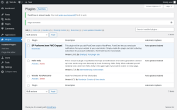 Page screenshot: Plugins ‹ Test site — WordPress
