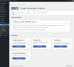Page screenshot: GTM Kit 1 → GTM Templates
