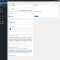 Page screenshot: Dashboard ‹ Test site — WordPress