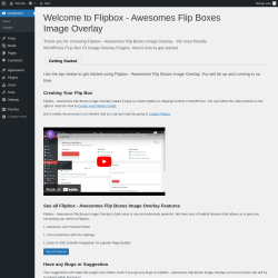 Page screenshot: Welcome To Flipbox - Awesomes Flip Boxes Image Overlay ‹ Test site — WordPress