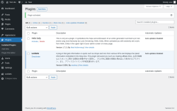 Page screenshot: Plugins ‹ Test site — WordPress