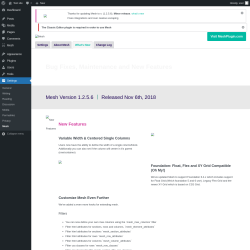 Page screenshot: Mesh → Settings → 
				What's New			