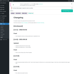 Page screenshot: Mesh → Settings → 
				Change Log			
