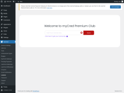 Page screenshot: myCred → License