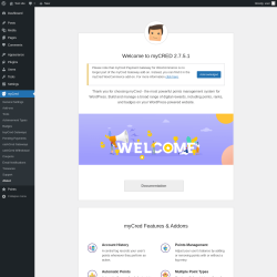 Page screenshot: myCred → About