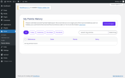 Page screenshot: Users → Points History