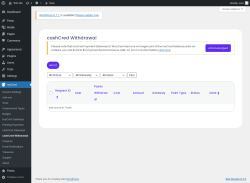 Page screenshot: myCred → cashCred Withdrawal