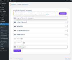 Page screenshot: myCred → buyCred Gateways