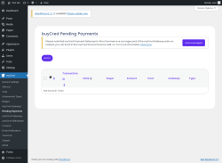 Page screenshot: myCred → Pending Payments