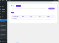 Page screenshot: myCred → Coupons