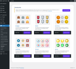 Page screenshot: myCred → Treasures