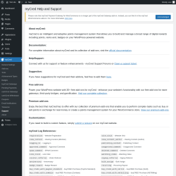 Page screenshot: myCred → Support