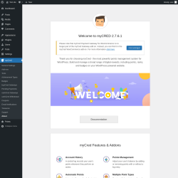 Page screenshot: myCred → About