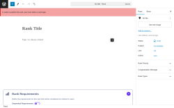 Page screenshot: Rank Plus → Add New Rank