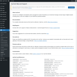 Page screenshot: myCred → Support