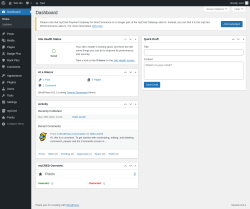 Page screenshot: Dashboard ‹ Test site — WordPress