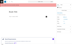 Page screenshot: Rank Plus → Add New Rank