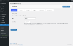 Page screenshot: Post SMTP → Settings
