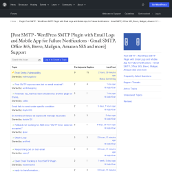 Page screenshot: Post SMTP → Support Forum