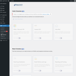Page screenshot: Post SMTP →  Extensions