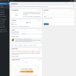 Page screenshot: Dashboard ‹ Test site — WordPress