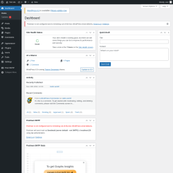Page screenshot: Dashboard ‹ Test site — WordPress