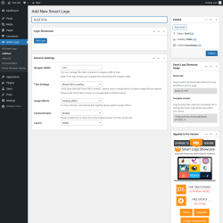 Page screenshot: Smart Logo → Add New