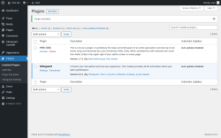 Page screenshot: Plugins ‹ Test site — WordPress