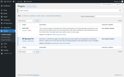 Page screenshot: Plugins ‹ Test site — WordPress