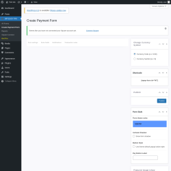 Page screenshot: WP EASY PAY → Create Payment Form