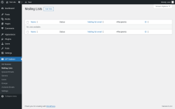 Page screenshot: WP Mailster → Mailing Lists
