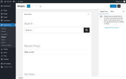 Page screenshot: Widgets ‹ Test site — WordPress